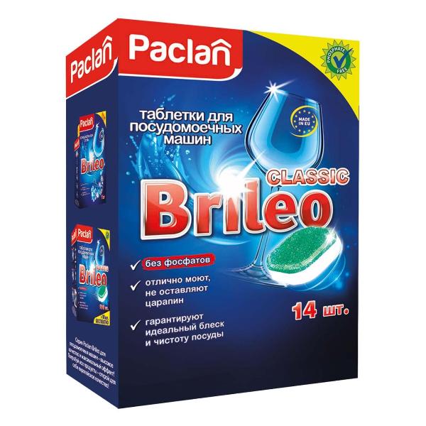 фото Таблетки для посудомоечных машин brileo classic, 14 шт (4610015985689) paclan