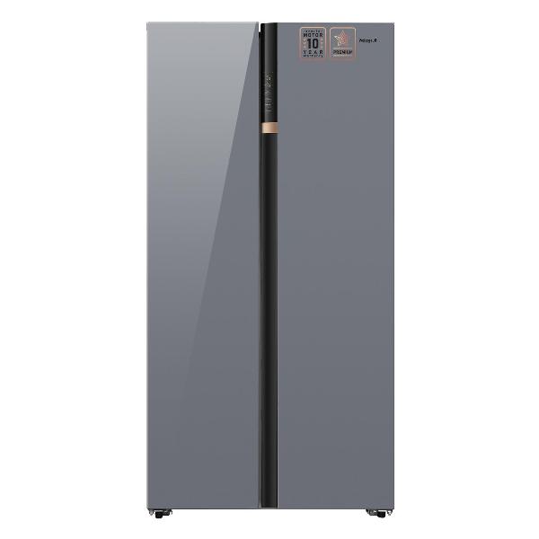 фото Холодильник wsbs 590 nofrost inverter premium dark grey glass weissgauff