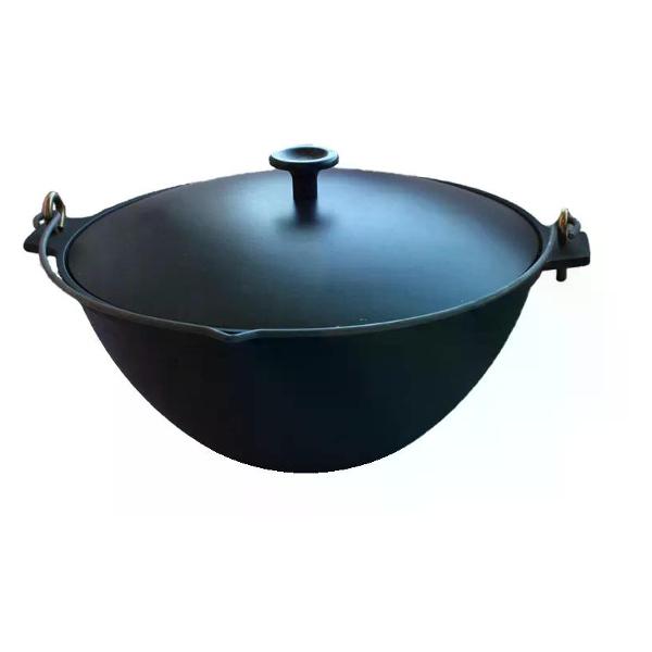фото Казан чугунный, 4 л, с дужкой, с алюминиевой крышкой (к41д) камская посуда