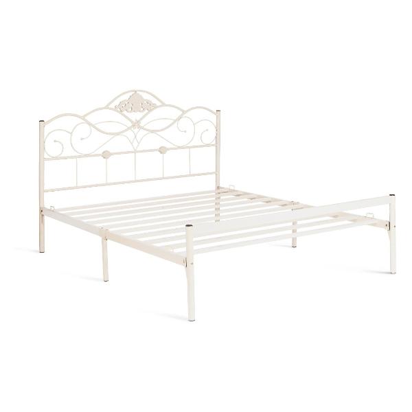 фото Кровать federica queen bed, дерево гевея/металл, 160х200 см, белая (at-881) tetchair