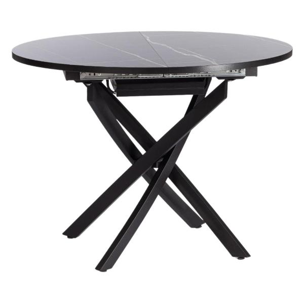 фото Обеденный стол manzana, лдсп/hpl/металл, 100+30х75 см, мрамор чёрный (20618) tetchair