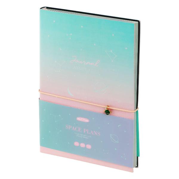 фото Ежедневник space plans, а5, недатированный, кожзам, резинка-фиксатор с подвеской, закладка-ляссе, 136 листов (ms_53624) meshu
