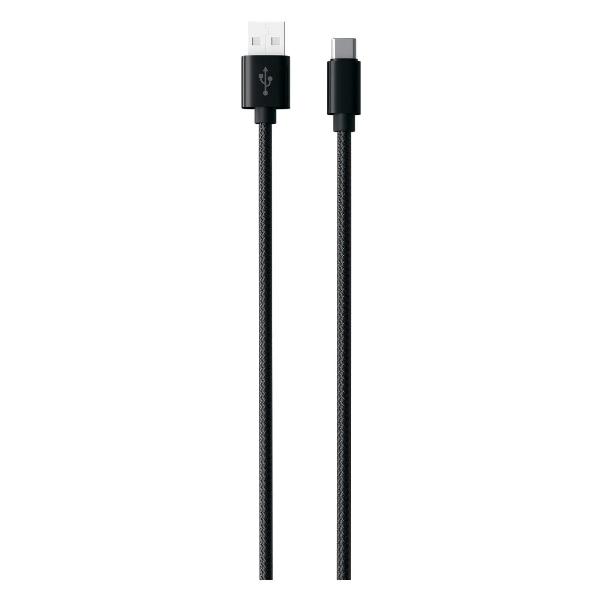 фото Кабель usb type-c, 3а, нейлон, qc 2.0, черный (ут000035649) red-line