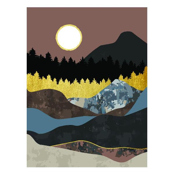 фото Картина по номерам "золото гор", на холсте, с поталью, акриловыми красками и кистями, 30х40 см (кхп_48137) три совы