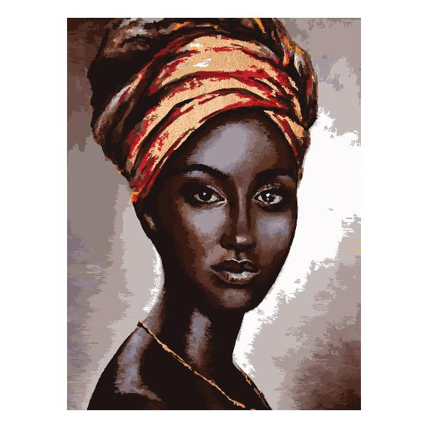 фото Картина по номерам "африканская женщина", на холсте, 30х40 см, с поталью, акриловыми красками и кистями (кхп_48138) три совы