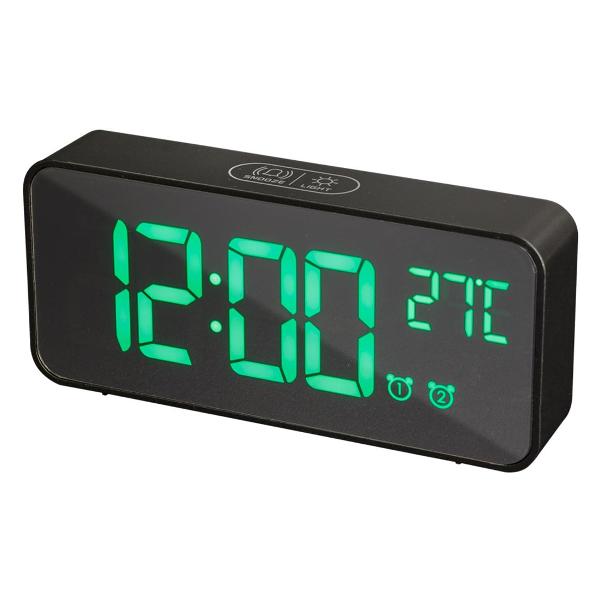 фото Часы-будильник cl-b80gr, корпус черный, индикация зеленая artstyle