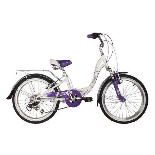 фото Велосипед butterfly 20", сталь, белый/фиолетовый (20sh6v.butterfly.vl22) novatrack