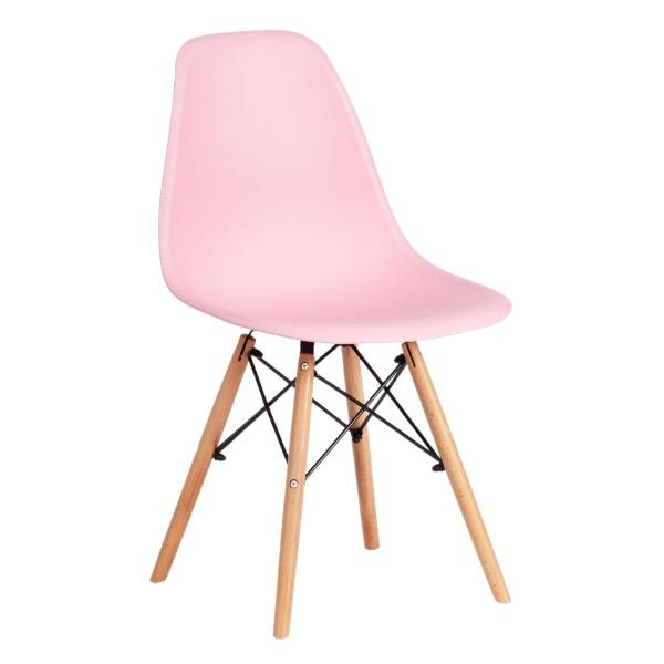 фото Стул cindy eames, дерево бук/металл, сиденье пластик, 45x51x82 см light pink (1801) tetchair