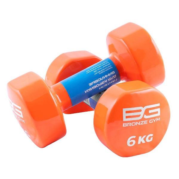 фото Гантели виниловые, 6 кг, 2 шт (bg-fa-vd6) bronze gym
