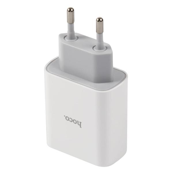 фото Сетевое зарядное устройство rc3, usb+type-c, 3,1a white hoco