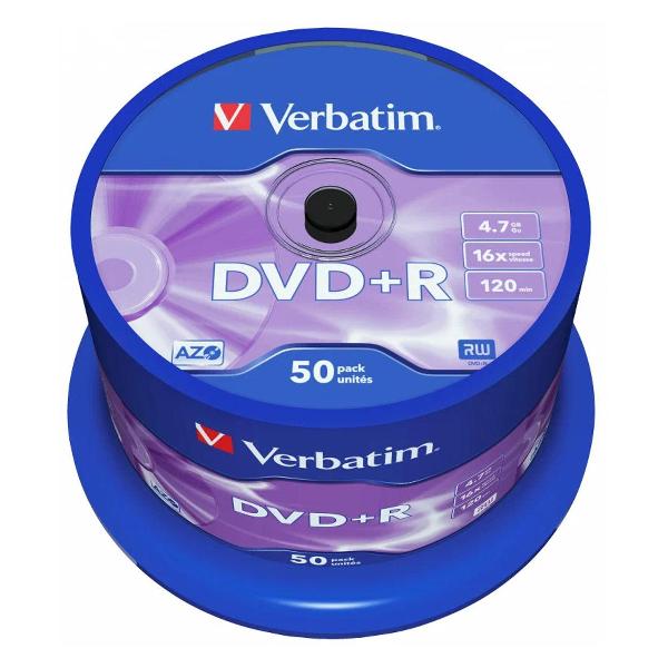 фото Dvd-r диски 4,7 gb 16x cake box, 50 шт (43550) verbatim