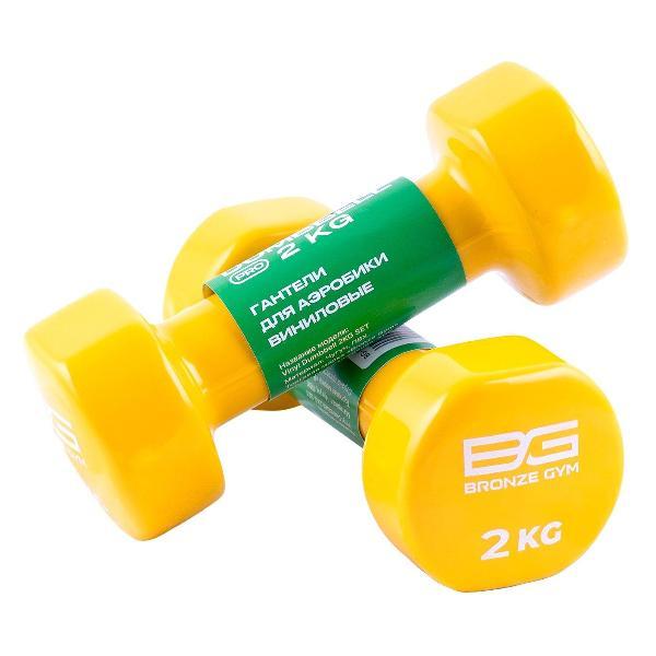фото Гантели виниловые, 2 кг, 2 шт (bg-fa-vd2) bronze gym