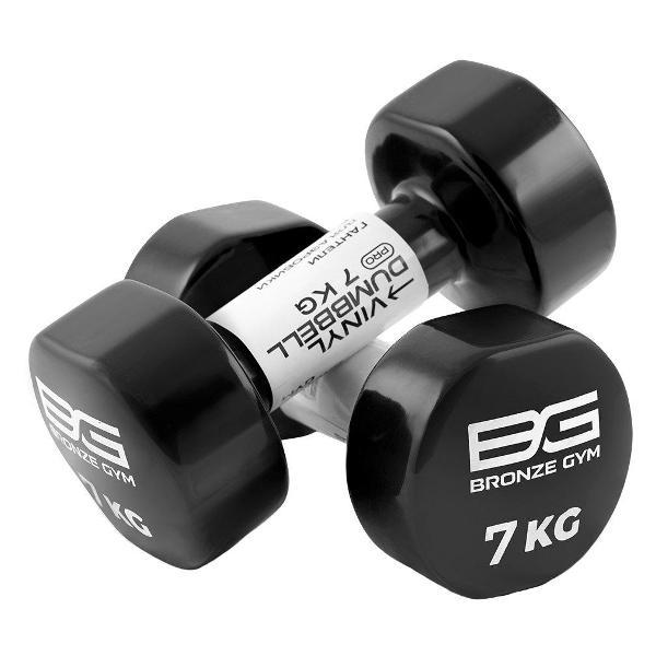 фото Гантели виниловые, 7 кг, 2 шт (bg-fa-vd7) bronze gym