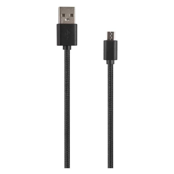 фото Кабель usb/microusb, 2а, нейлоновая оплетка, 0,5 м, черный (ут000025009) red-line