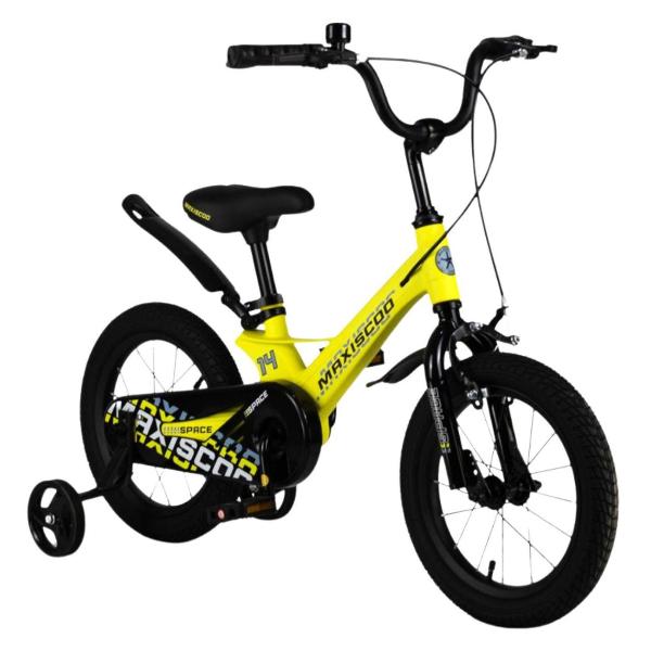 фото Велосипед детский space стандарт плюс 14'' (2024), желтый матовый (msc-s1435) maxiscoo