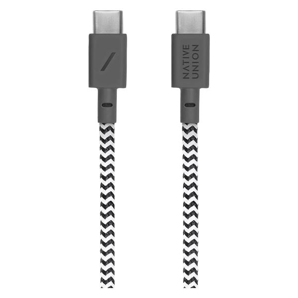 фото Кабель belt cable, usb type-c/type-c, 1,2 м, зебра (belt-c-zeb-2-np) native-union