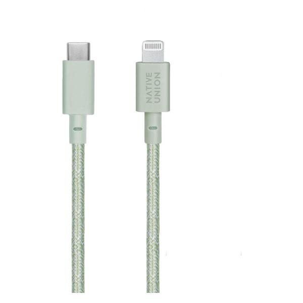 фото Кабель usb type-c/lightning, 3 м, мятный (belt-cl-grn-3-np) native-union