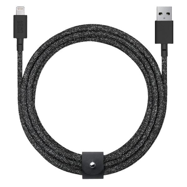 фото Кабель belt cable xl, 3 м, черный космос (belt-l-cs-blk-3-np) native-union