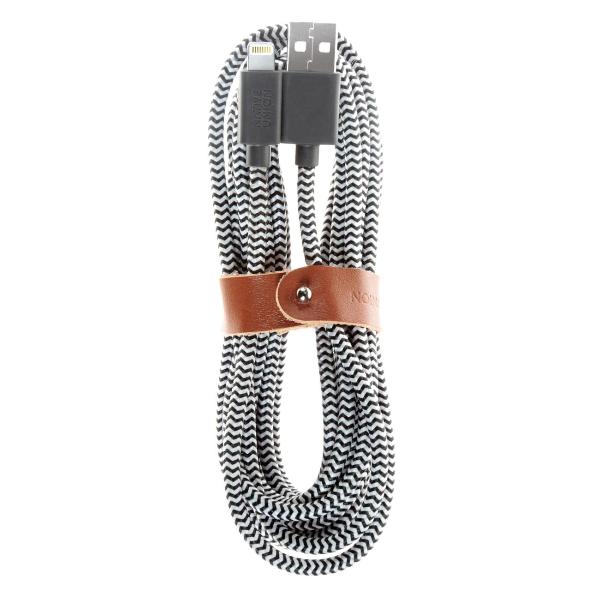 фото Кабель belt cable xl, 3 м, белый/черный (belt-l-zeb-3-np) native-union