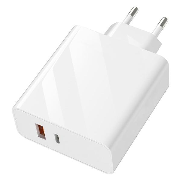 фото Сетевое зарядное устройство nqc-5, qc 3.0 + pd 45w fast charger, белый (ут000037690) red-line