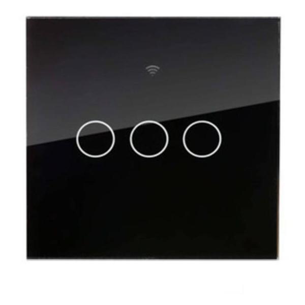 фото Умный сенсорный выключатель tuya 3 black onviz