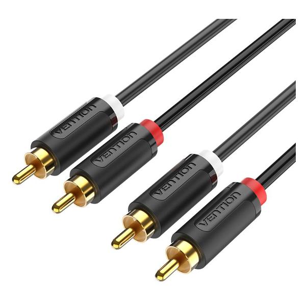 фото Кабель 2rca m/2rca m, 3 м, чёрный (bcmbi) vention