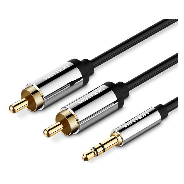 фото Кабель jack 3,5mm m/2rca m, 5 м, чёрный (p550ac500-s) vention