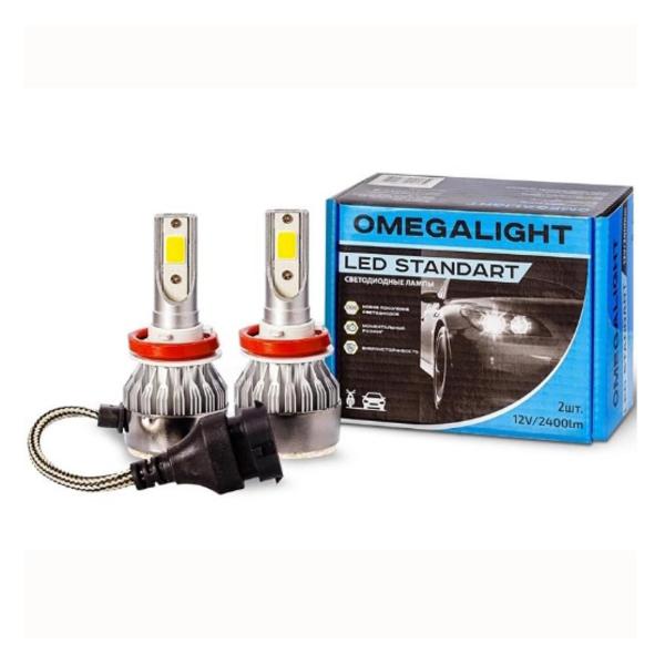 фото Автомобильные лампы standart led h8/h9/h11 2400lm, 2 шт (olledh11st-2) omegalight