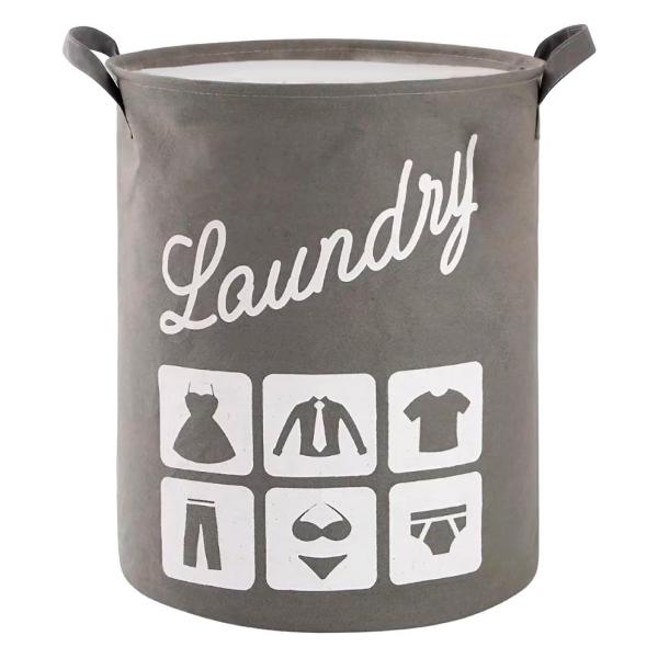 фото Корзина для белья round, 35х45 см, серая (basketround04) homium
