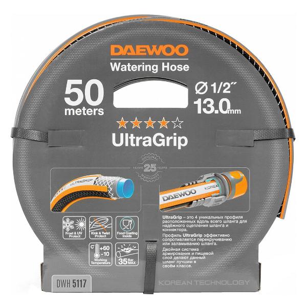 фото Шланг садовый power products ultragrip, 1/2", 13 мм, 50 м (dwh 5117) daewoo