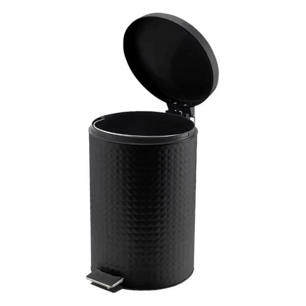 фото Ведро для мусора bin, с педалью, 12 л black (hs-pbr023bl12) homium