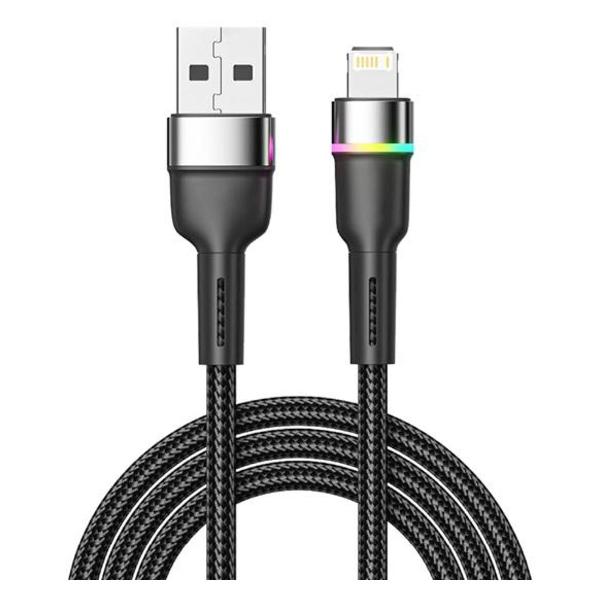 фото Кабель для apple, usb-a/lightning, 2,4 а, quick charge, с led подсветкой, 1 м (18-7059) rexant