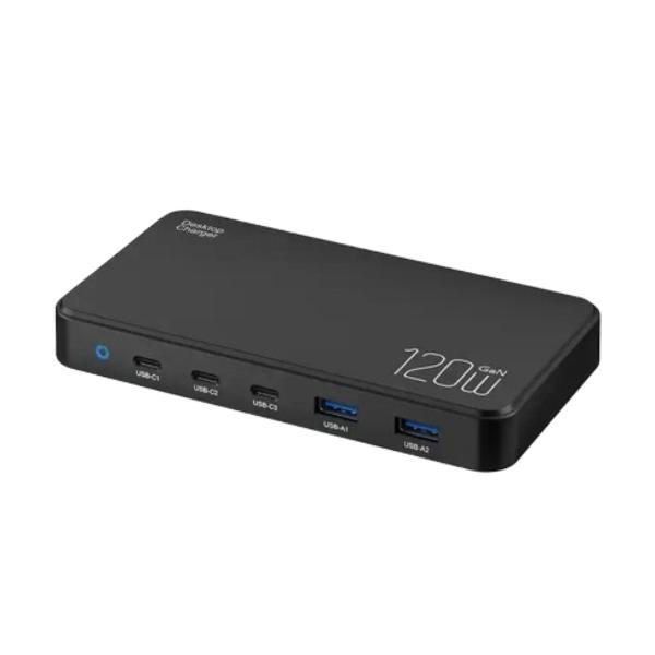 фото Сетевое зарядное устройство 3xusb-c + 2xusb-a, 120 вт black (sn-ch120wb) smartrules