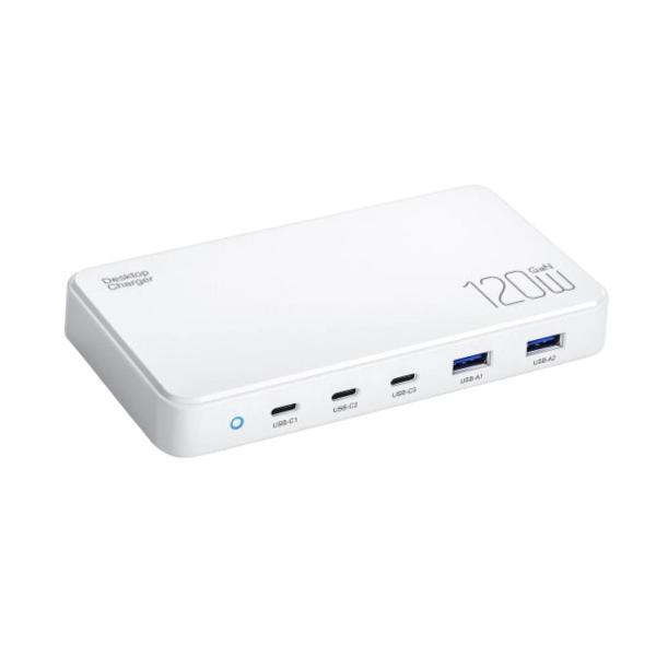 фото Сетевое зарядное устройство 3xusb-c + 2xusb-a, 120 вт, белое (sn-ch120ww) smartrules