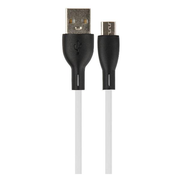 фото Кабель u4026 silicon, usb/microusb, 1 м, белый (u4026) perfeo