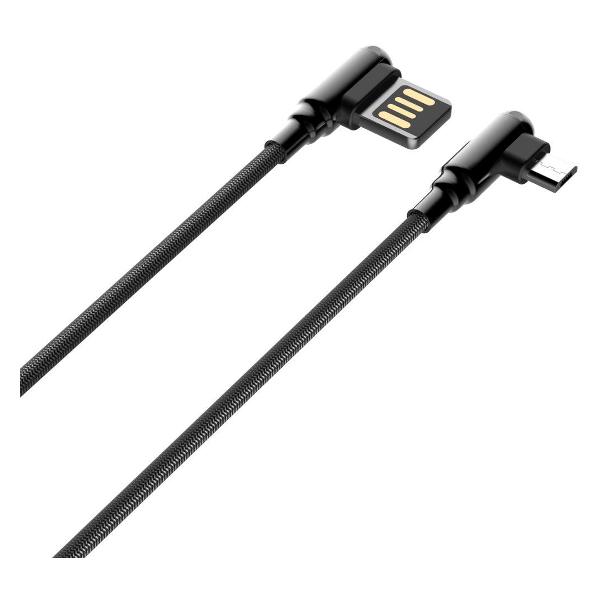 фото Кабель ls421, microusb, 1 м, угловой коннектор, нейлоновая оплетка, серый (ld_b4620) ldnio
