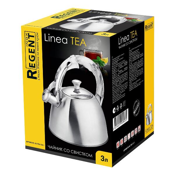 фото Чайник со свистком linea tea, 3 л (93-tea-30.1) regent inox