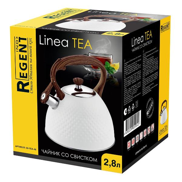 фото Чайник со свистком linea tea, 2,8 л (93-tea-46) regent inox