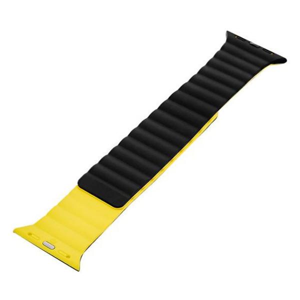 для Apple Watch Series 6 44mm, силиконовый, черный/желтый
