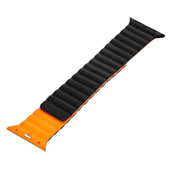 для Apple Watch Series SE 40mm, силиконовый, черный/оранжевый
