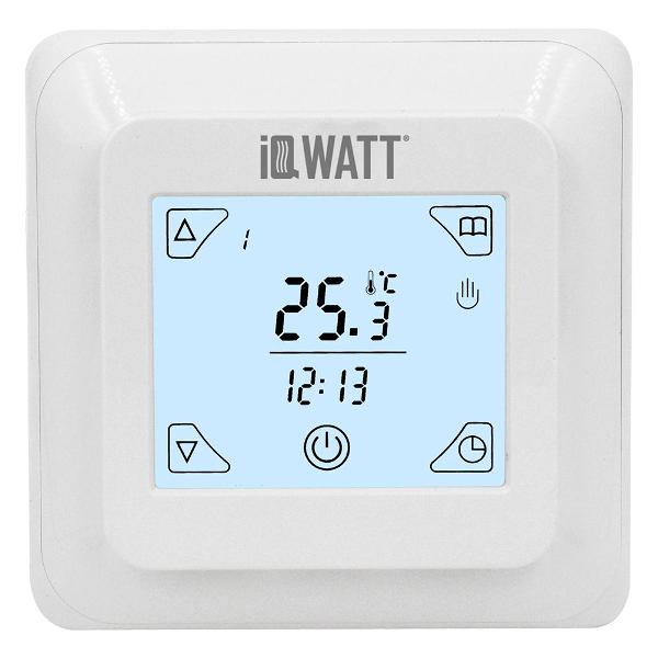 фото Терморегулятор для теплого пола iq thermostat ts, программируемый, с сенсорным дисплеем, белый (00406) iqwatt
