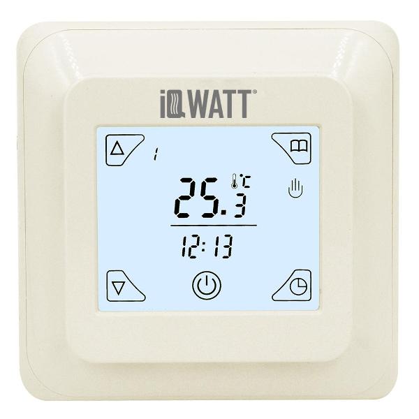 фото Терморегулятор для теплого пола iq thermostat ts, программируемый, с сенсорным дисплеем, слоновая кость (00403) iqwatt