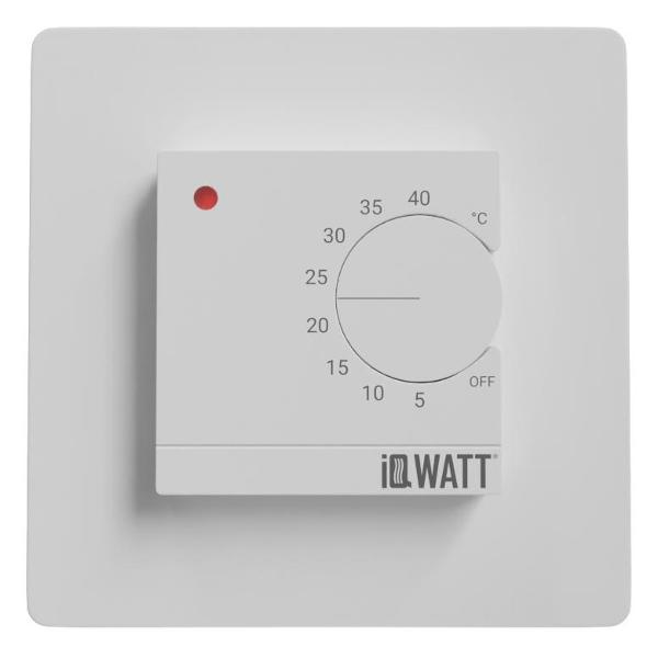 фото Терморегулятор для теплого пола iq thermostat d, с механическим управлением, белый (400100) iqwatt