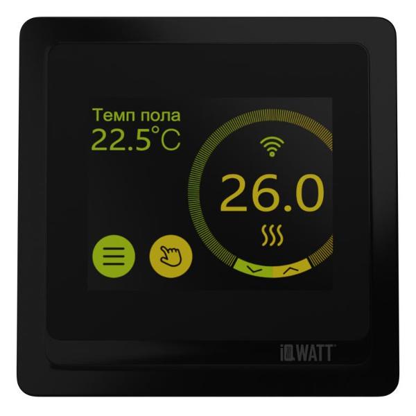 фото Терморегулятор для теплого пола iq thermostat smart heat wifi, программируемый, с голосовым управлением, черный (400111) iqwatt