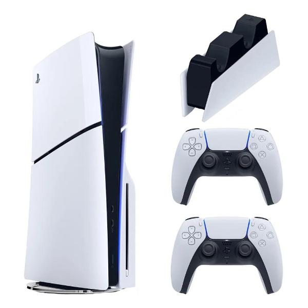 фото Игровая консоль playstation 5 slim 1 tb с дисководом + 2 геймпад + заряд.станция sony