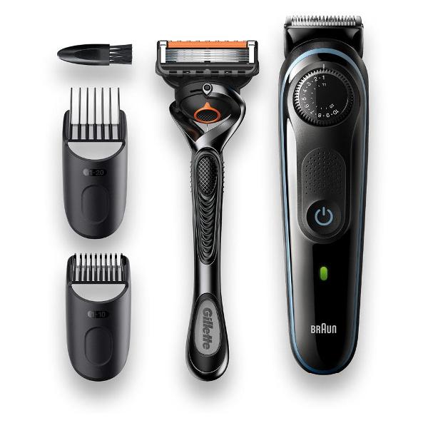 фото Триммер для бороды и усов bt5340 + бритва gillette braun