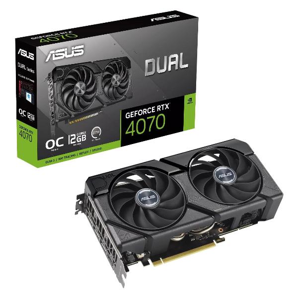 фото Видеокарта dual geforce rtx 4070 evo oc edition 12gb gddr6x (90yv0j15-m0na00) asus