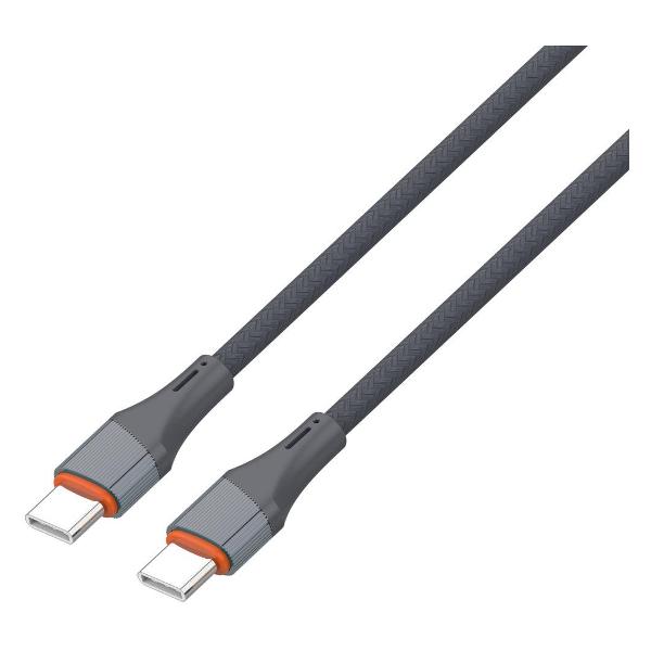 фото Кабель ls631c 2хusb type-c, медь, нейлоновая оплетка, 65w, 1 м, серый (ld_b4625) ldnio