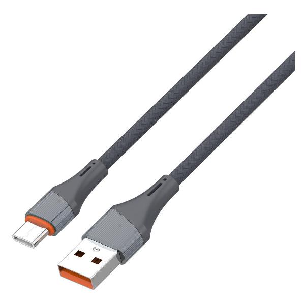 фото Кабель ls631 usb type-c, медь 86 жил, нейлоновая оплетка, 30w, 1 м, серый (ld_b4628) ldnio