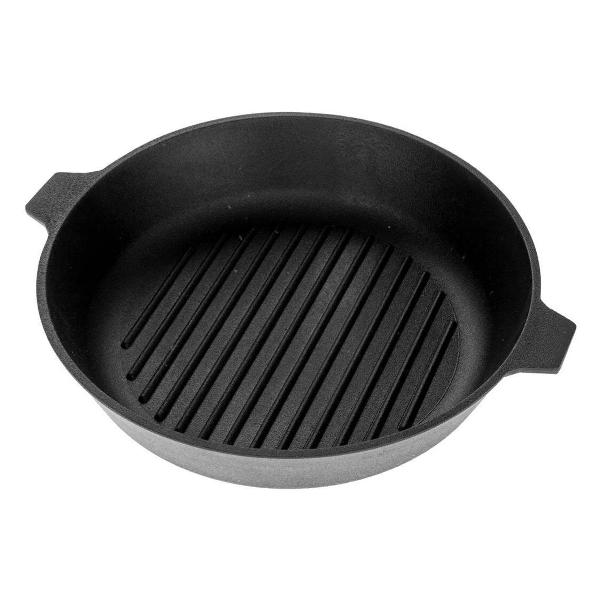 фото Сковорода-гриль с крышкой чугунная, 28х6 см (do-3338) добрыня